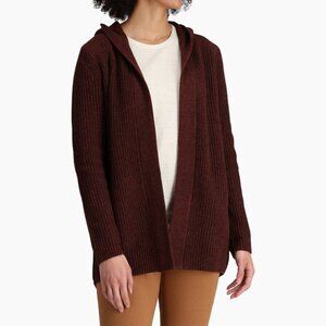 Royal Robbins Wool Blend Baylands Cardigan Hoodie Women’s Medium Red Brown